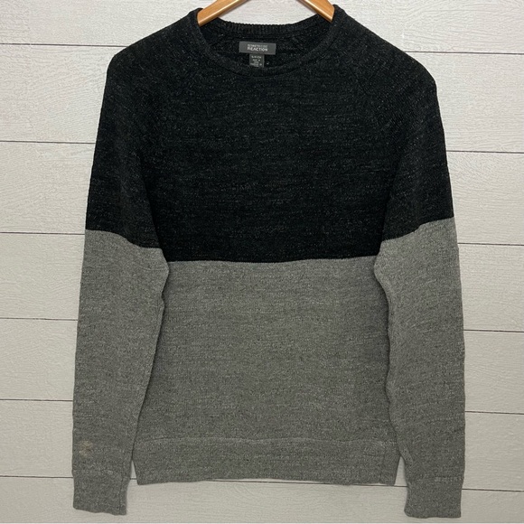 Kenneth Cole Reaction Black and Gray Crewneck Sweater Size Small - Picture 1 of 10